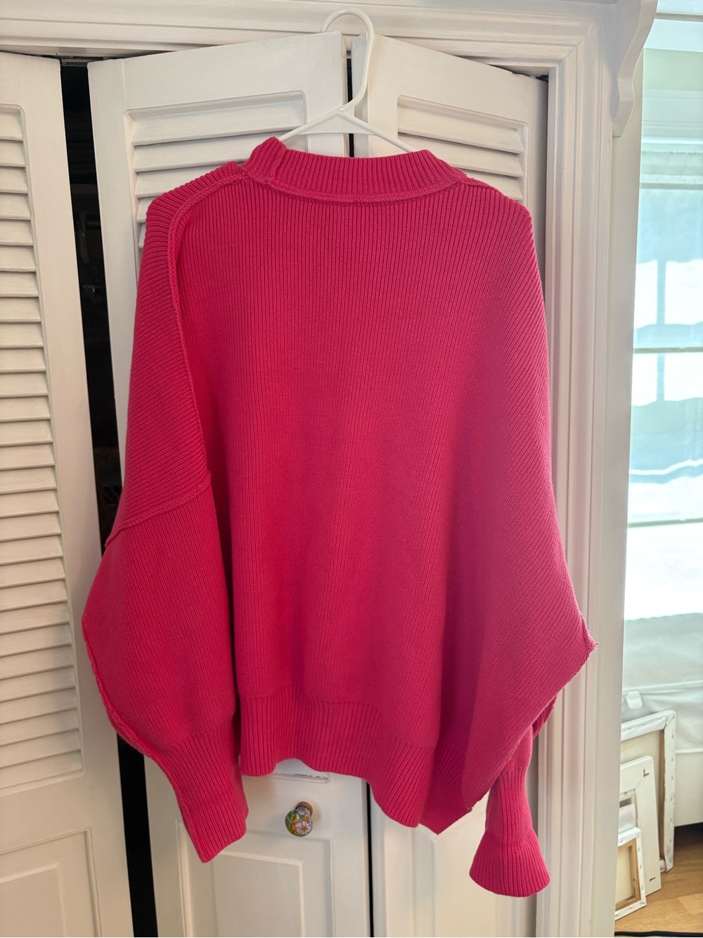 Free People Easy Street Tunic Sweater Strawberry Spritz Pink Size Medium - Picture 4 of 6